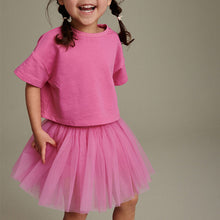Load image into Gallery viewer, Bright Pink T-Shirt and Skirt Set