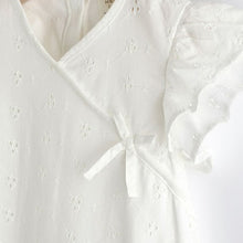 Load image into Gallery viewer, White Broderie Baby Wrap Romper