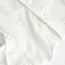 Load image into Gallery viewer, White Broderie Baby Wrap Romper