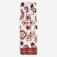 Load image into Gallery viewer, Red Paisley Bandeau Midi Dress