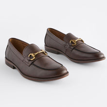 Load image into Gallery viewer, Brown Loafers With Snaffle Trim