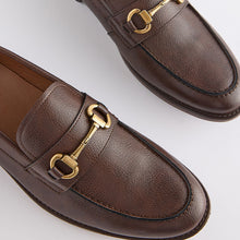 Load image into Gallery viewer, Brown Loafers With Snaffle Trim