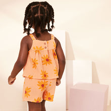 Load image into Gallery viewer, Orange Sunflower Co-Ord 100% Cotton Top and Shorts