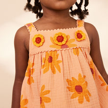 Load image into Gallery viewer, Orange Sunflower Co-Ord 100% Cotton Top and Shorts