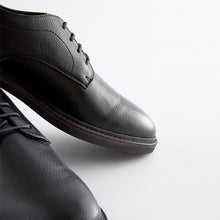 Load image into Gallery viewer, Black Chunky Sole Derby Shoes
