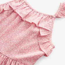 Load image into Gallery viewer, Pink Ditsy Frill Playsuit (3-12yrs)