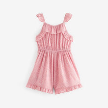 Load image into Gallery viewer, Pink Ditsy Frill Playsuit (3-12yrs)
