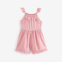 Load image into Gallery viewer, Pink Ditsy Frill Playsuit (3-12yrs)