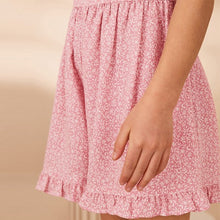 Load image into Gallery viewer, Pink Ditsy Frill Playsuit (3-12yrs)