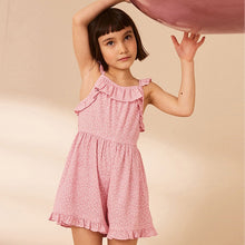 Load image into Gallery viewer, Pink Ditsy Frill Playsuit (3-12yrs)