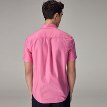 Load image into Gallery viewer, Pink Oxford 100% Cotton Short Sleeve Shirt