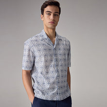 Load image into Gallery viewer, Blue Broderie Short Sleeve Shirt