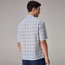 Load image into Gallery viewer, Blue Broderie Short Sleeve Shirt