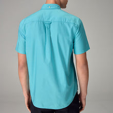 Load image into Gallery viewer, Blue Oxford 100% Cotton Short Sleeve Shirt