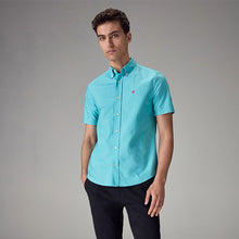 Load image into Gallery viewer, Blue Oxford 100% Cotton Short Sleeve Shirt