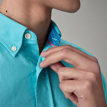 Load image into Gallery viewer, Blue Oxford 100% Cotton Short Sleeve Shirt