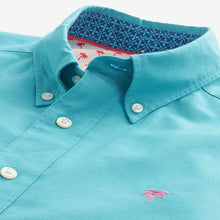 Load image into Gallery viewer, Blue Oxford 100% Cotton Short Sleeve Shirt