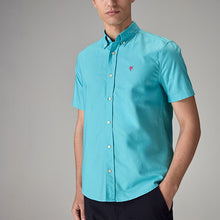 Load image into Gallery viewer, Blue Oxford 100% Cotton Short Sleeve Shirt