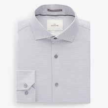 Load image into Gallery viewer, Grey Signature Textured 100% Cotton Slim Fit Single Cuff Shirt