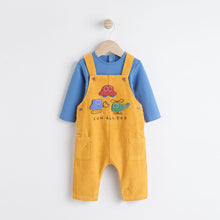 Load image into Gallery viewer, Bright Transport Corduroy 100% Cotton Baby Dungarees and Bodysuit Set (0mths-18mths)