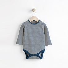 Load image into Gallery viewer, Navy Blue Star Jersey Baby Dungarees And Bodysuit Set