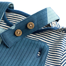 Load image into Gallery viewer, Navy Blue Star Jersey Baby Dungarees And Bodysuit Set