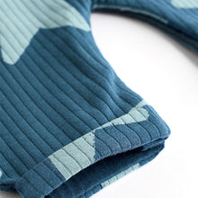 Load image into Gallery viewer, Navy Blue Star Jersey Baby Dungarees And Bodysuit Set