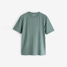 Load image into Gallery viewer, Green Regular Fit Essential Crew Neck Cotton T-Shirt