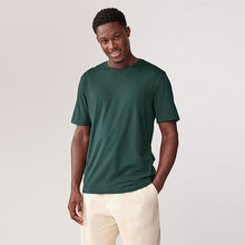 Load image into Gallery viewer, Green Pine Regular Fit Essential Crew Neck Cotton T-Shirt