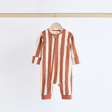 Load image into Gallery viewer, Neutral Checkerboard Baby Footless Zipped 100% Cotton Sleepsuits 3 Pack (0mths-2yrs)