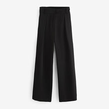 Load image into Gallery viewer, Black Elastic Back Wide Leg Trousers