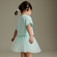 Load image into Gallery viewer, Aqua Blue T-Shirt and Skirt Set