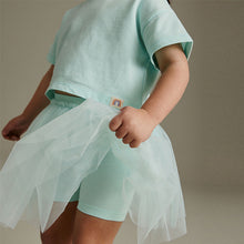 Load image into Gallery viewer, Aqua Blue T-Shirt and Skirt Set