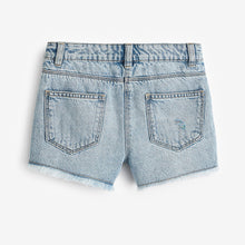 Load image into Gallery viewer, Mid Blue Rainbow Frayed Edge Distressed Shorts (3-12yrs)