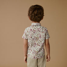 Load image into Gallery viewer, Pink Floral Short Sleeve Shirt And Bow Tie Set (3mths-5-6yrs)