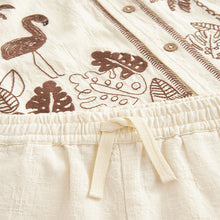 Load image into Gallery viewer, Cream Short Sleeves 100% Cotton Shirt and Short Set