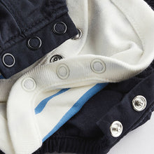 Load image into Gallery viewer, Navy Blue Dungarees And Bodysuit Baby Set (0mths-12-18mt)