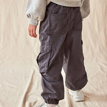 Load image into Gallery viewer, Charcoal Grey 100% Cotton Parachute Cargo Trousers (3-12yrs)