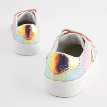 Load image into Gallery viewer, Rainbow Glitter Standard Fit (F) Touch Fastening Trainers