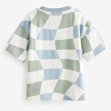 Load image into Gallery viewer, Blue/Green All-Over Print 100% Cotton Short Sleeve T-Shirt (3mths-5-6yrs)