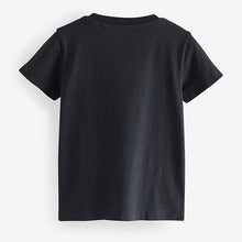 Load image into Gallery viewer, Black Appliqué Character Short Sleeve T-Shirt (3mths-5-6yrs)