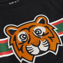 Load image into Gallery viewer, Black Appliqué Character Short Sleeve T-Shirt (3mths-5-6yrs)