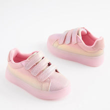 Load image into Gallery viewer, Pink Rainbow Shimmer Light-Up Trainers (Younger Girls)
