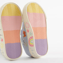 Load image into Gallery viewer, Blue Rainbow Standard Fit (F) Embellished Touch Fasten Strap Trainers