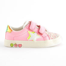 Load image into Gallery viewer, Pink Standard Fit (F) Star Touch Fasten Trainers