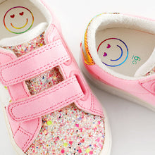 Load image into Gallery viewer, Pink Standard Fit (F) Star Touch Fasten Trainers