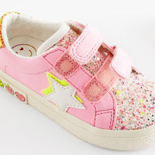 Load image into Gallery viewer, Pink Standard Fit (F) Star Touch Fasten Trainers