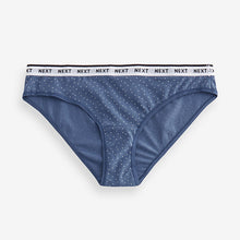 Load image into Gallery viewer, White/Light Blue Bikini Cotton Rich Logo Knickers 4 Pack