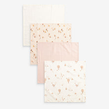 Load image into Gallery viewer, Hot Air Balloon Baby Muslin 100% Cotton Cloths 4 Pack