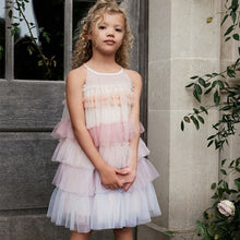 Load image into Gallery viewer, Pink/ Pastel Rainbow Tiered Mesh Party Dress (3-11yrs)